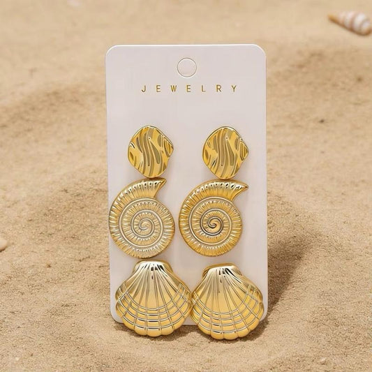 Golden Seashell Earrings